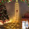 Weihnachtsmann Leiter Lichter LED Glocken Leiter Lichter Weihnachtsbaum Lichterkette festliche Party Dekoration Umgebungslicht bunt 3m 12 Leiter