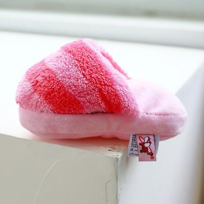 Pet Toy Stuffed Squeaky Slipper Doll, 1 Piece, Pink