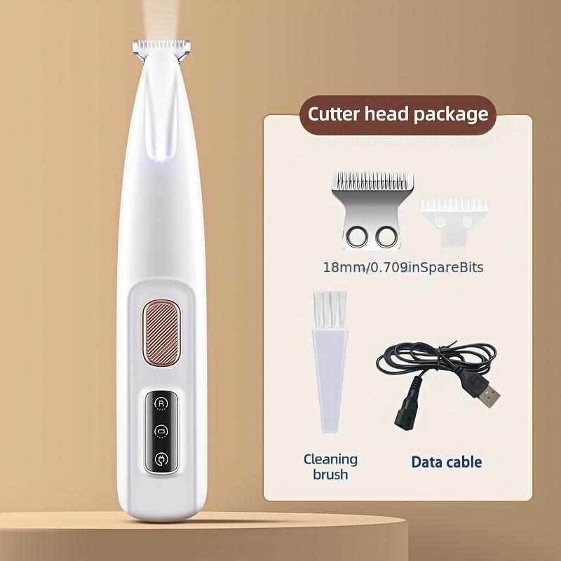 Katze Hund Pfotentrimmer mit LED-Licht Vollständig Wasserdicht Haustierhaartrimmer mit LED-Anzeige Hundehaarschneider für die Fellpflege 18 mm Verbreitete Klinge