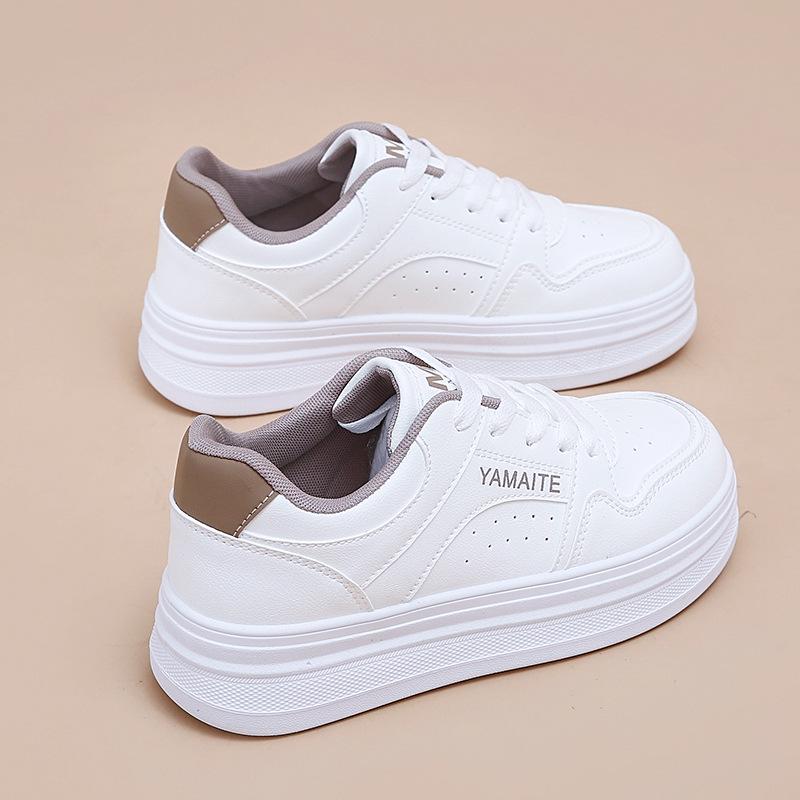 

Модные белые повседневные кроссовки для девочек 2025: Универсальные кроссовки на толстой подошве в стиле «папиных» 38 хаки