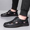 Men's Sandals Shoes  Genuine Leather Anti-slip Breathable Hollow Outdoor Sports Beach Shoes Casual Sandals