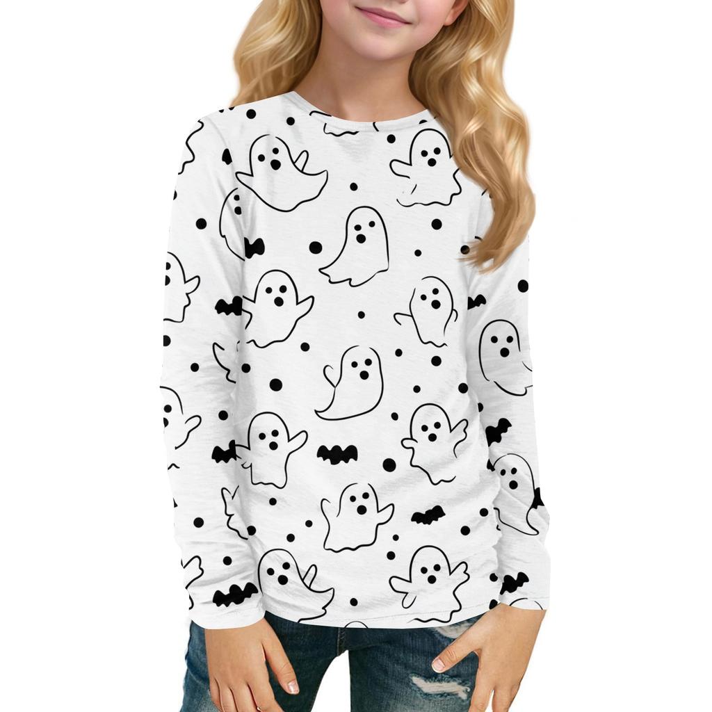 Children's Long-sleeved O-neck Top Printed Daily Casual