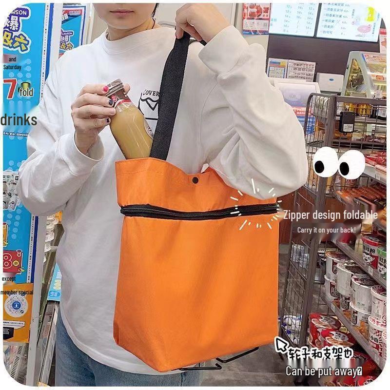 Kompakter faltbarer Einkaufswagen mit Rädern - Leichte tragbare Trolley-Tasche