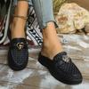 Fashion 2025 High Quality Baotou Women's Slippers Fashion Metal Decoration Casual Slippers Women New Non-Slip Flat Slippers Zapatos