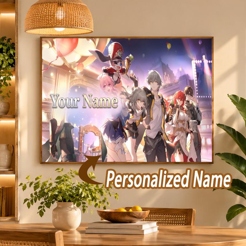 Custom Name Honkai_ Star Rail 5D Diamond Painting Personalized Full Drill Diamond Art Kit Gift