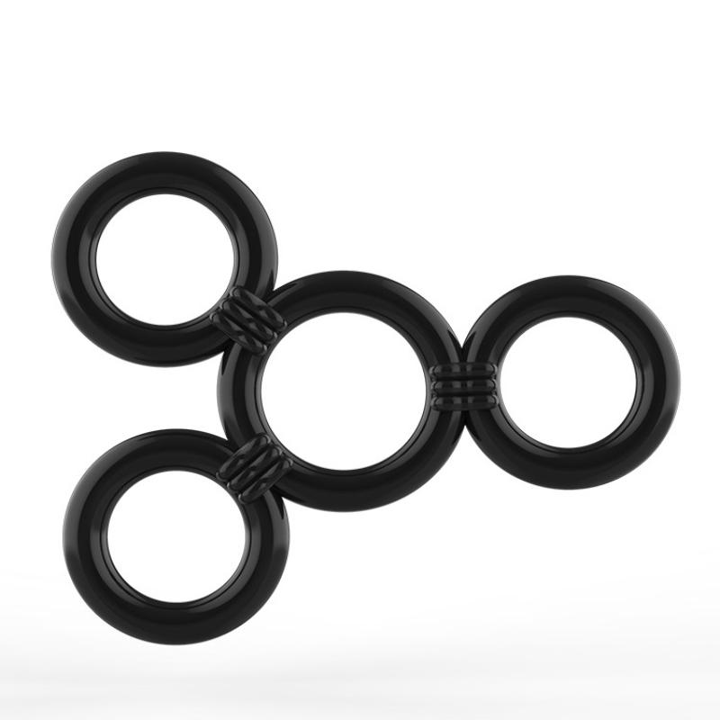 Quadruple Lock Semen Cock Rings Penis Massage Masturbation Rings Sex Toys For Men Testicle Ball Stretcher Cock Cage Delay Time