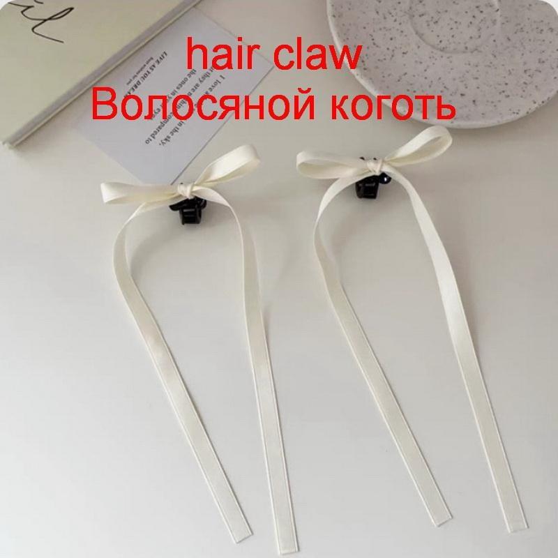 2pcs Long Ribbon Bow Hair Clip For Girls Lolita Sweet Blue hairclip Kids Side Clips Women Cute Braided hairpins Party Accessorie