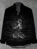 Eye-catching lightning galaxy print long-sleeve shirt, trendy casual style.