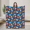 Soft Warm Blanket Travel Cute Sharks Throw Blanket  Flannel Bedspread For Outdoor Street Trend Sofa Bed Cover
