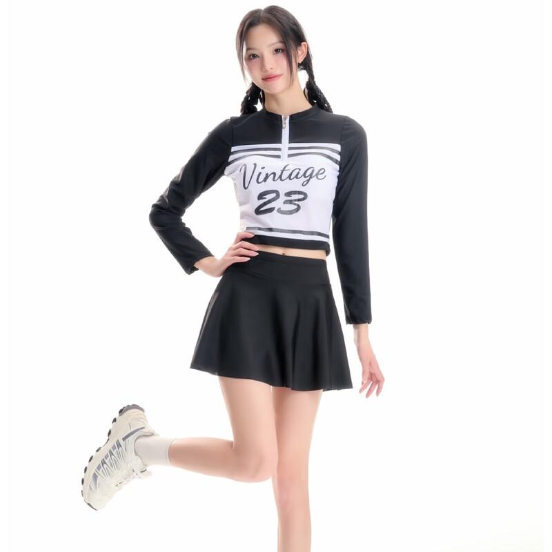 Yimai Women s Long Sleeve High-Waist Two-Piece Swimsuit