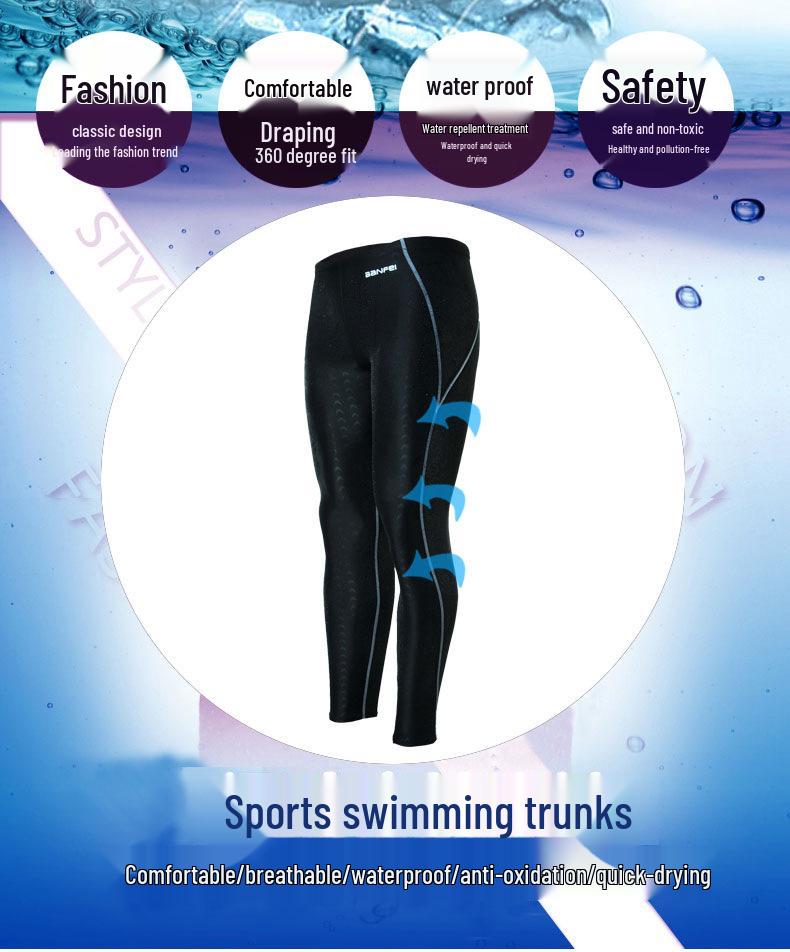 Banff Men's Quick-Dry Water-Repellent Sharkskin Swim Trunks for Competition, Diving, and Surfing.