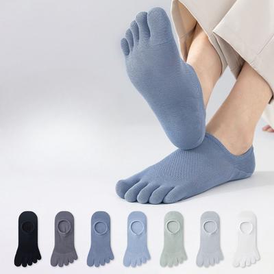 Fünf-Zehen-Socken, Herren Nahtlose Kurze Socken, Sport Schweißabsorbierendes Mesh Atmungsaktiv, Antibakteriell und Desodorierend Zehentrennung Bootssocken