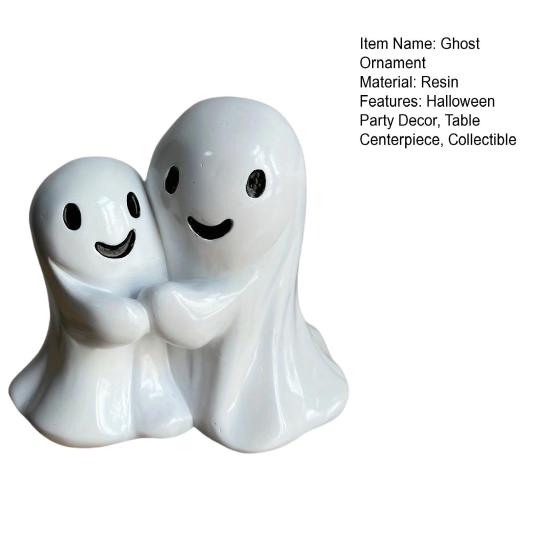 Hugging Ghosts Figurine Tabletop Ghost Decoration Halloween Decor Ghost Statue for Home Mantel Office Desk Shelf Decor