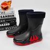 Young Motorcycle Fleece-lined Winter Men's Rain Boots Print Biker Warm Pvc Waterproof New Fishing Work Original Mud Male Shoes