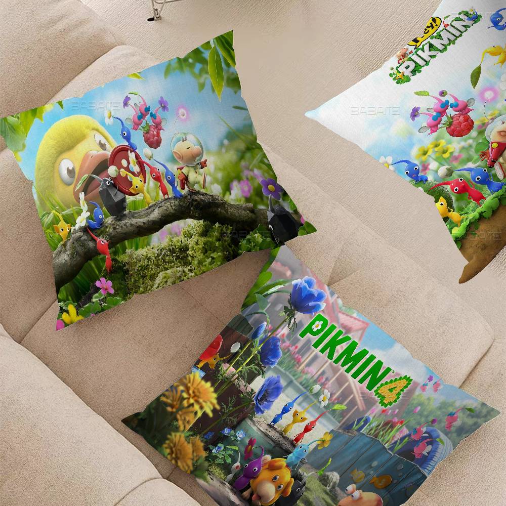 Pikmin Spel Anime Kudde Anime Kudde Soffa Säng Huvudkudde Överdrag Kuddfodral 45x45 Cm Mode