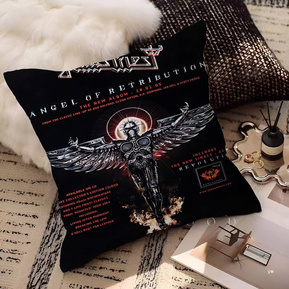 J-Judas Priest Band Pillow Gift Home Office Decoration Bedroom Sofa Car Cushion Cover Case 45X45