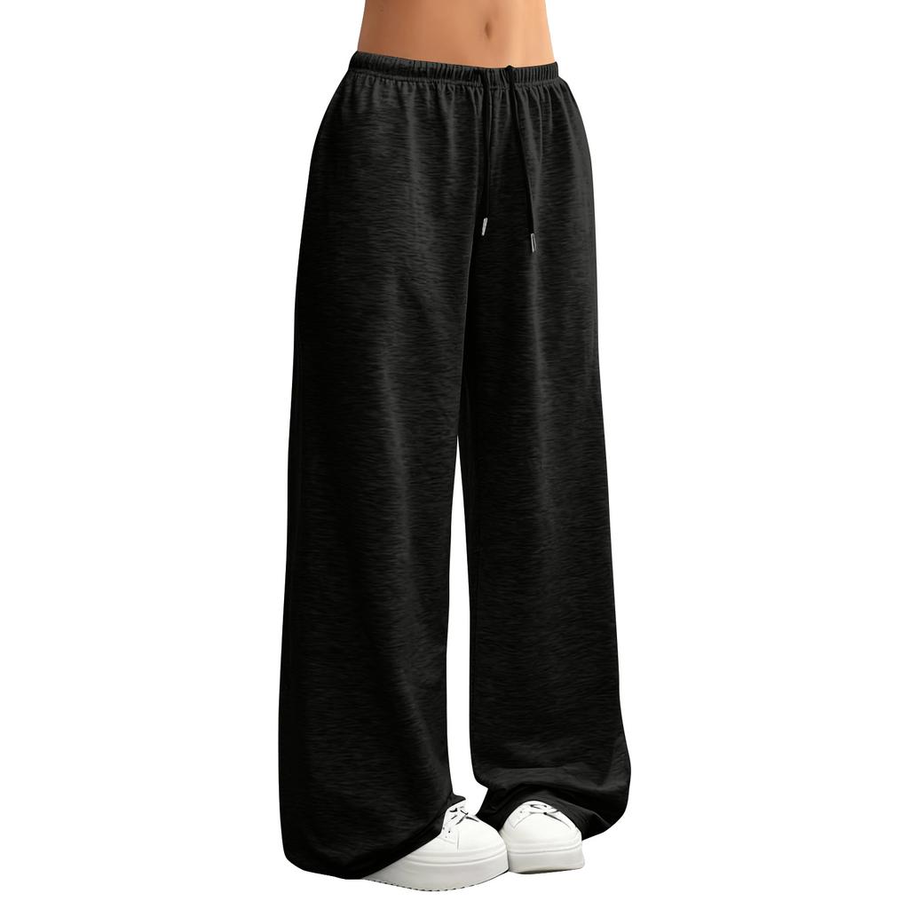 Damen Weitbeinige Sporthose, Lockere Straight-Leg Freizeithose, Sportliche Jogginghose