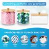 3 Pack Laundry Pod Container Plastic Transparent Desktop Storage Box with Scoop and Wood Lid Washing Tablet Storage Container