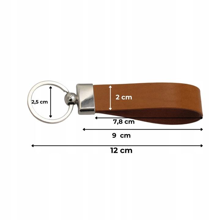 Cognac premium slim leather keychain