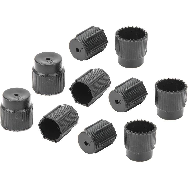 

A/C Valve Core Cap, Air Conditioning Service AC System Charging Port Caps, 10Pcs Universal Air Conditioning Service Cap A/C Repair Refrigerant