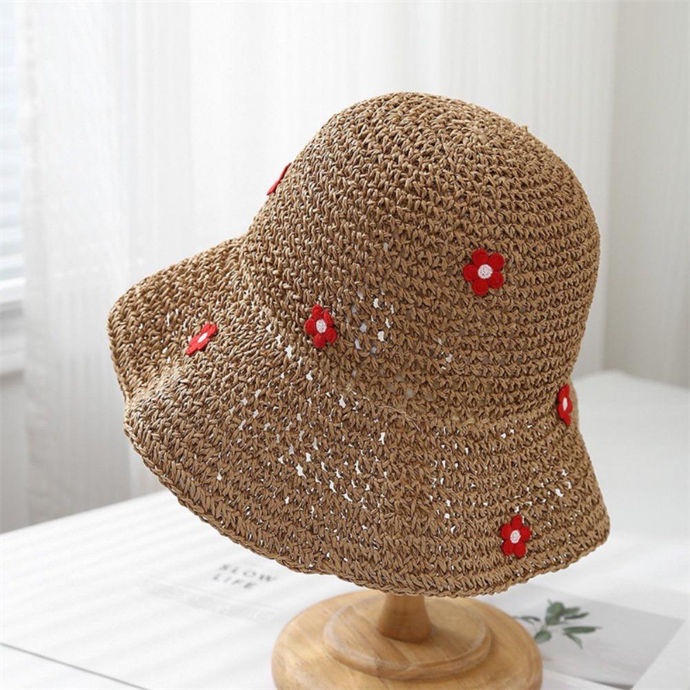 Fashion Flower Pattern Women Sun Hat Sun Protection Foldable Beach Hat Breathable Bucket Hat Summer