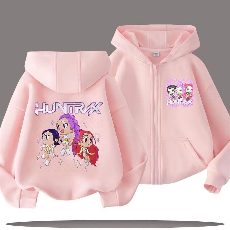 KPop Demon Hunters Zipper Hoodies for Boys and Girls, Children's Fashion Sweatshirts