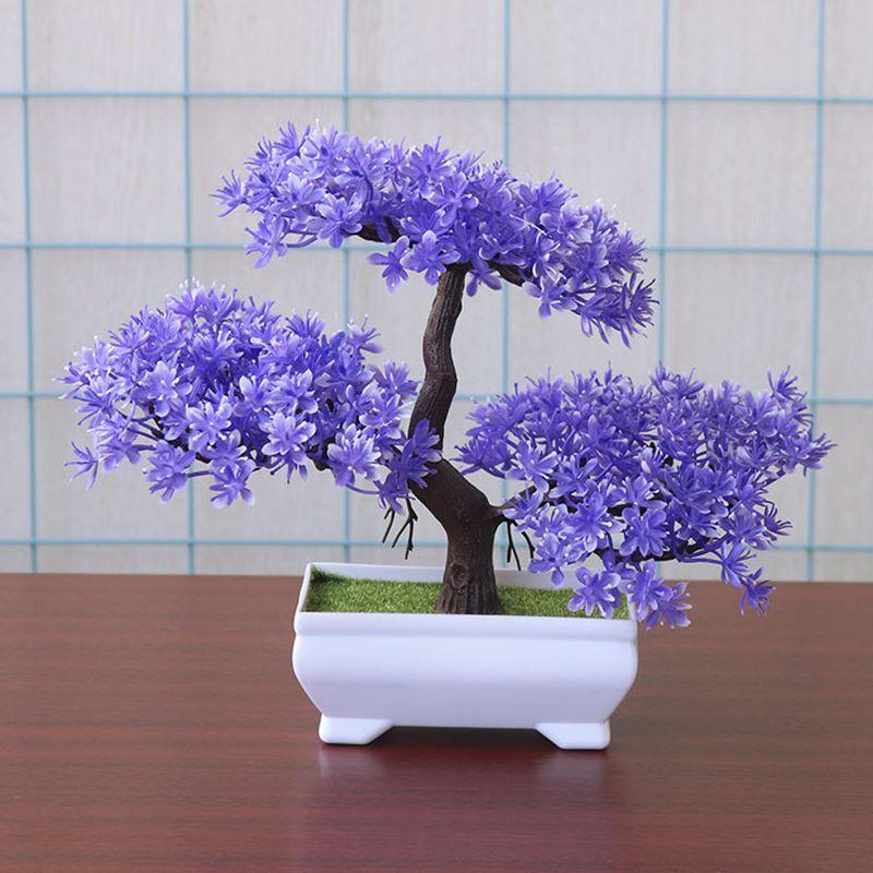 Lifelike Bonsai Simulation Artificial Plants In Chic Pots For Home And Office Decor