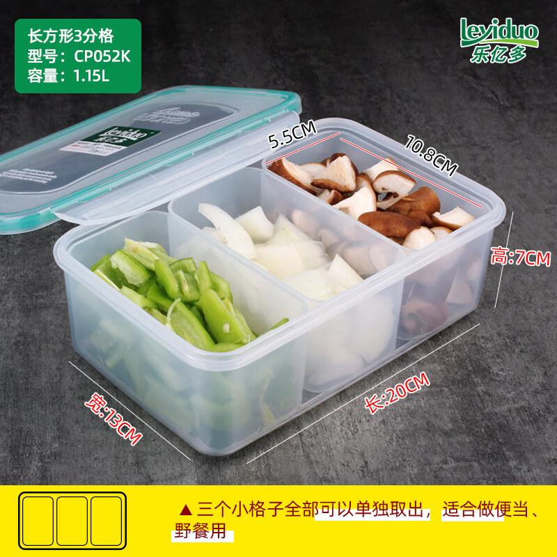 ZISIZ Plastic Multi-Compartment Food Storage Container