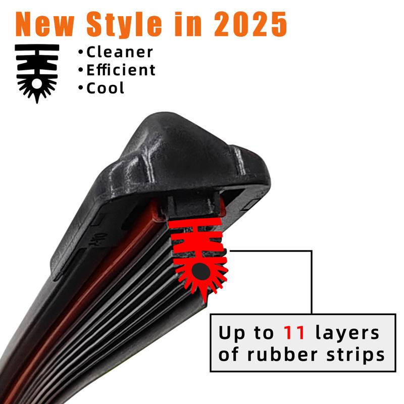 YONGRUN 1PC Wiper 19mm Car Windshield Wiper Blades 14"16"17"18"19"20"21"22"24"26"28" 11 Layer Rubber Wiper Automotive Parts