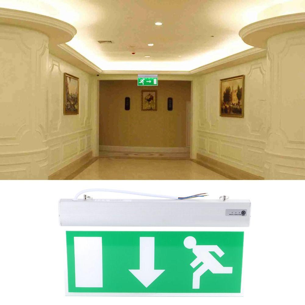 110-240V Commercial LED Emergency Sign Lamp Green Bulb Safety Security Light Acrylic Exit Sign Neon Light School