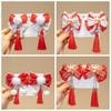 Tassel Chinese New Year Headwear Plush Ancient Style Hairpin Children Red Bow Hairpin  Children