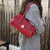 Borsa Rossa Festiva per Donna Nuova Borsa da Sposa Texturizzata Borsa a Mano Versatile con Temperamento Grande Capacità Monospalla Borsa da Matrimonio