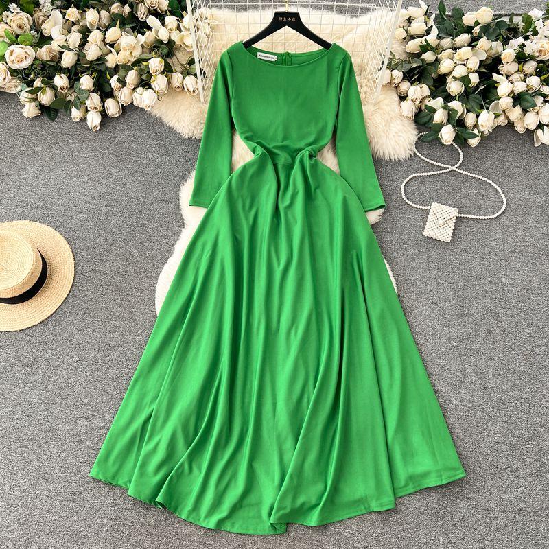 

Accessible Luxury Elegant Retro Long Dress Party Dress Green S