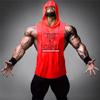 Muscleguys Muscleguys Brand Cotton Ermeløs skjorte med hettegenser Sportsklær gym Klær Fitness Menn Bodybuilding stringer tank topper singlets