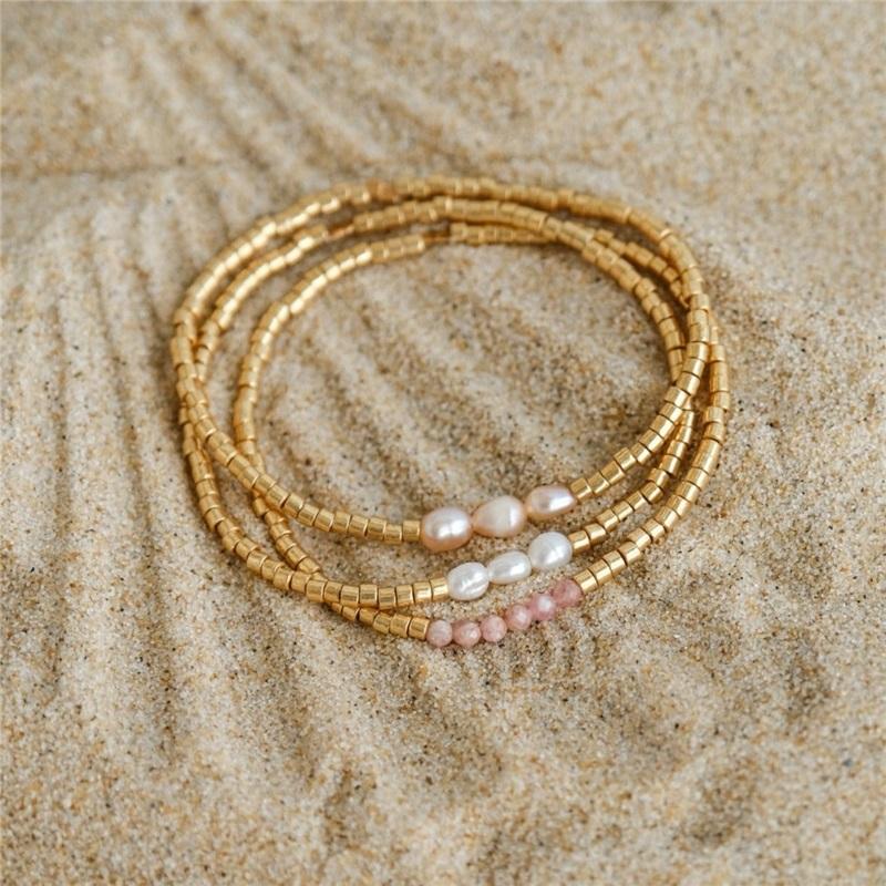 Hand-woven Natural Freshwater Pearl Bracelet Baroque Pearl Beaded Bracelet Girl Jewelry