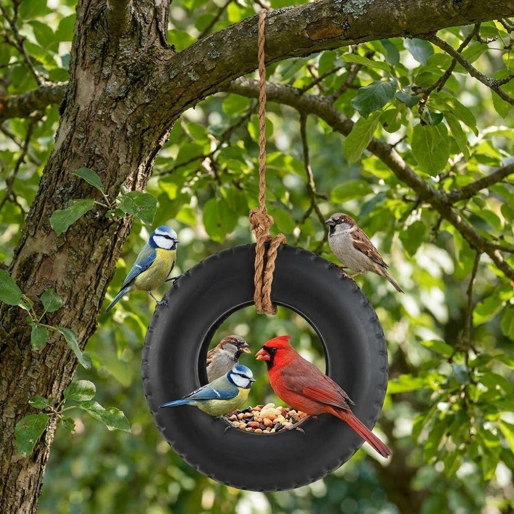 Waterproof Hanging Bird Feeding Bowl Handmade Bird Food Container Feeding Station  Outdoor Backyard