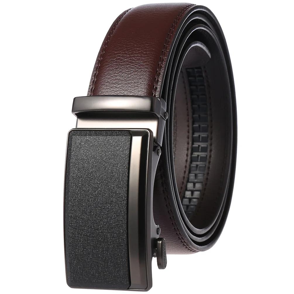 Men's Leather Belts Fashion Automatic Buckle Cowskin Male Belts Luxury Designer Black Brown 3.5cm