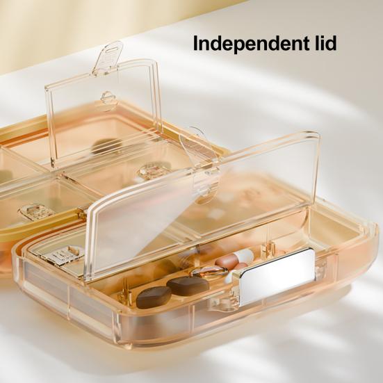 Medicine Storage Box Pill Organizer Large Capacity Multiple Compartments Waterproof Portable Tablet Container Travel Pill Box