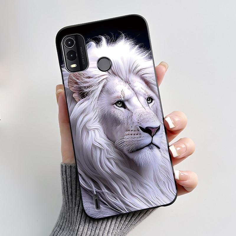 Dreamy Black Case For Nokia G11 Plus Elegant Butterfly Wildflower Pattern Shell With Jelly Color Shockproof Bumper Soft Cover