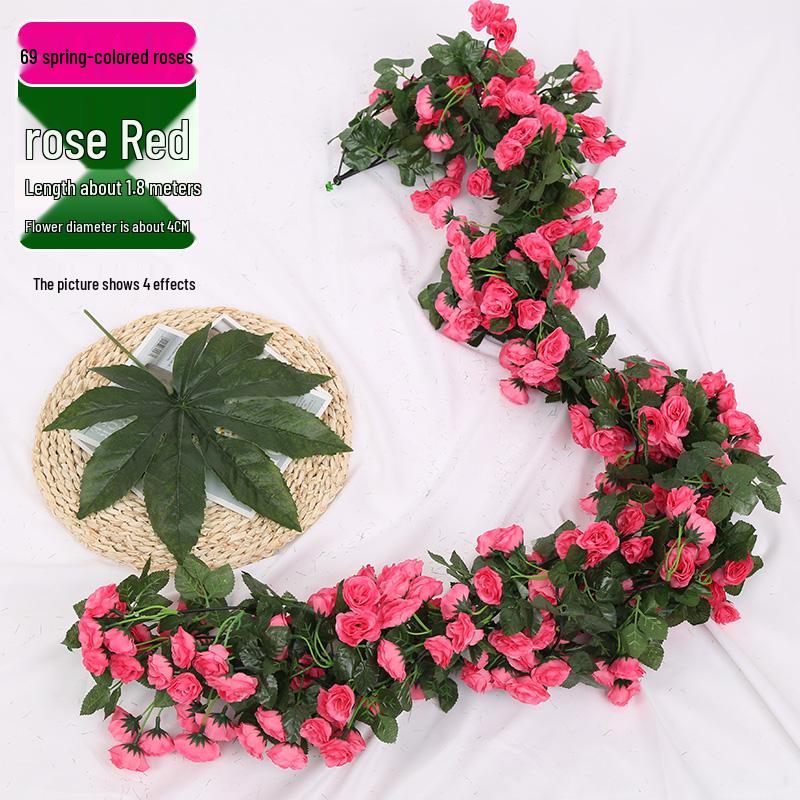 Artificial Rose Vine Decoration for Wedding Ceiling or Water Pipe Cover