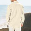 Men Solid Color Casual Shirt Lapel Long Sleeve Flap Pockets Single Breasted Shirt Loose Fit Tops Workwear