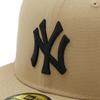 New Era 59FIFTY Cap MLB New York Yankees NY Camel Beige Side Patch Under Exclusive To and Side Patch Straight Flat Stylish Streetwear Travel Sun Gift