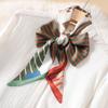 Fashion Plants Print Silk Scarf Skinny Ribbon Hairbands Women Neck Kerchief Foulard Soft Hair Bands Scarves Bag Handle Ribbon