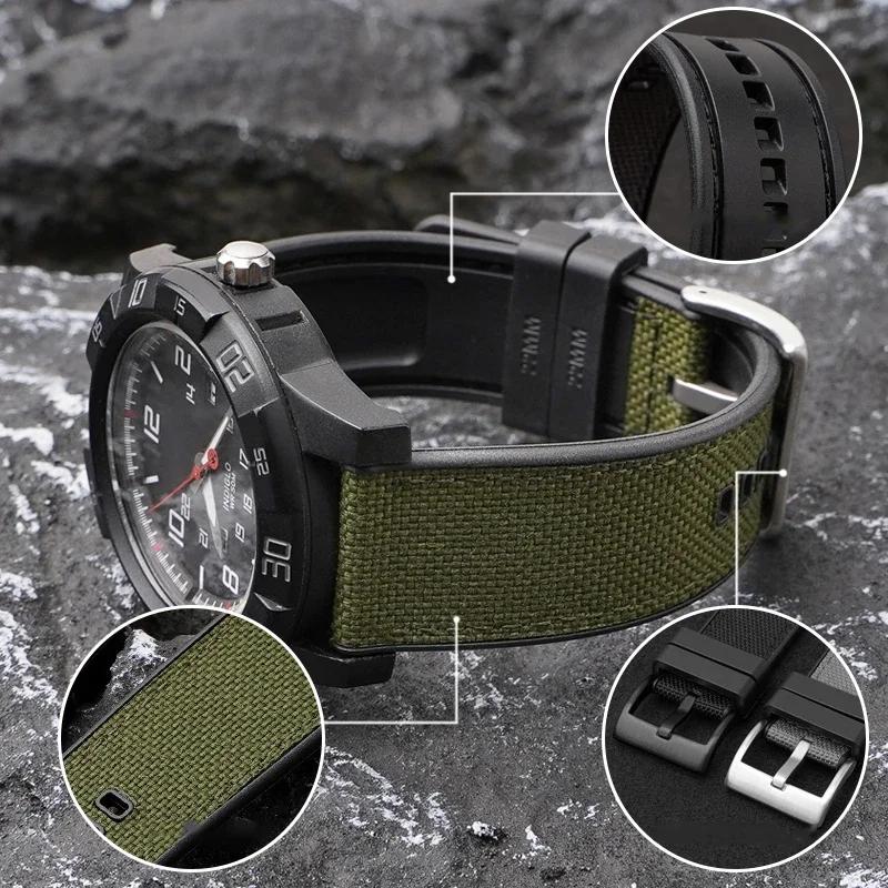 20mm 22mm 24mm Canvas Silicone Strap for Seiko Diving Waterproof Rubber Nylon Quick Release Watch Band for Swatch X Blancpain