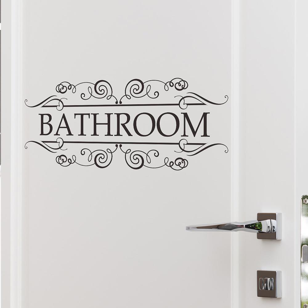 English Slogan Bathroom and Toilet Door Stickers for Home Beautification Wall Stickers