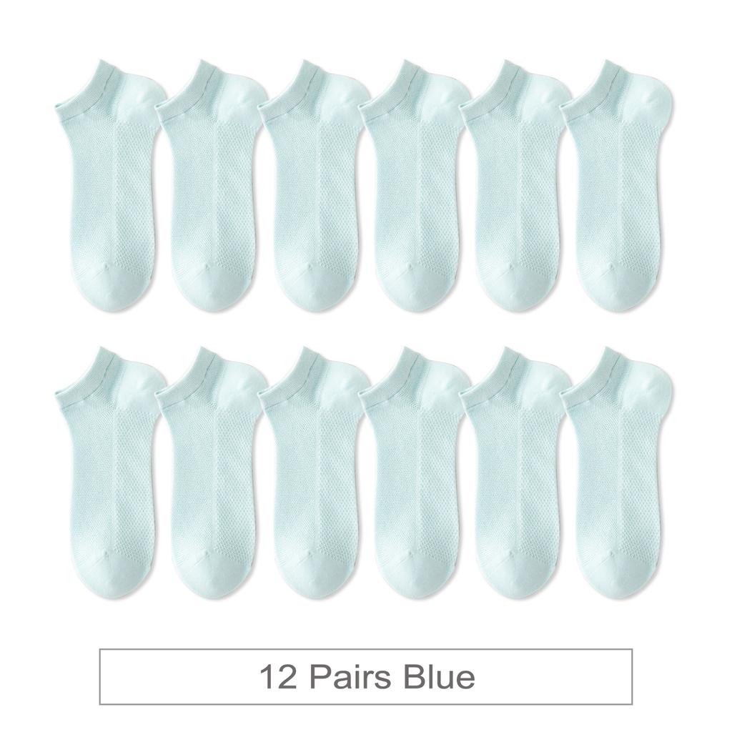 12 Pairs New Woman Cotton Socks Short Thin Mesh Breathable Sock Short Low Cut Colorful Summer Girl Sock