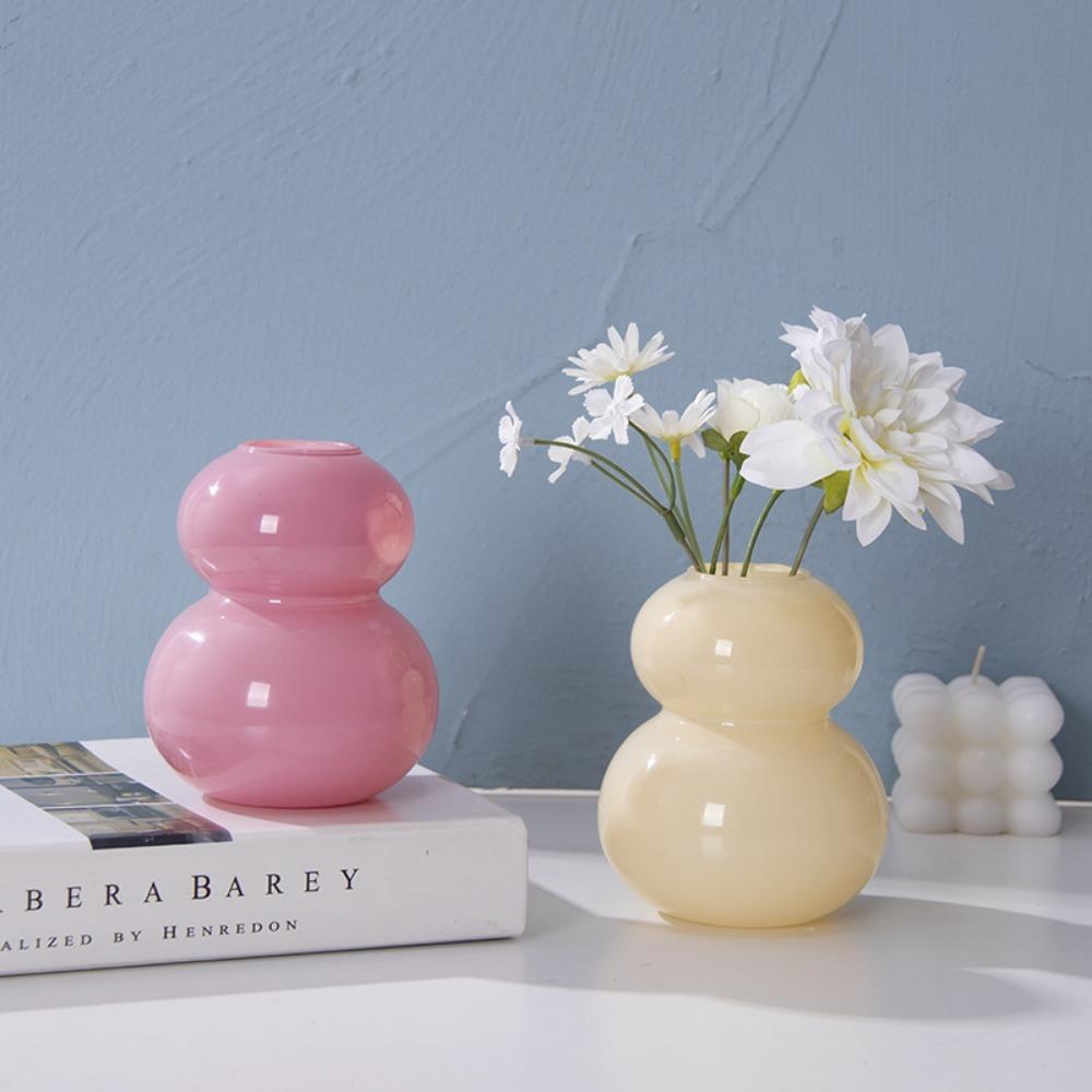 Creative Glass Flower Vase Arrangements Hydroponic Flower Container Desktop Ornament for Home Living Room Office Decoration