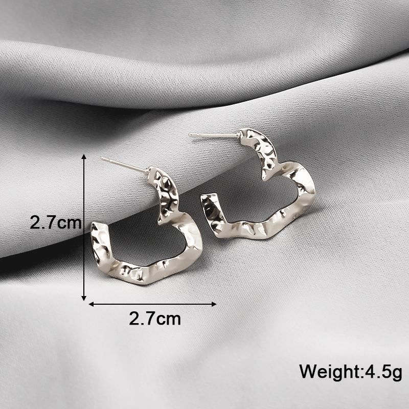 New Exaggerated Twist Metal Dangle Earrings for Women Gold Color Punk Fashion Female Hanging Earrings Boho Geometry Ear Zircon