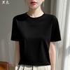 Summer Round Neck Cotton Short-Sleeved Women's T-Shirt Loose  Casual Top Mercerized Bottoming Shirt