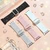 Correa de nailon brillante Solo Loop para Apple Watch, correa iWatch elástica con purpurina, compatible con Series Ultra SE de 40-49 mm